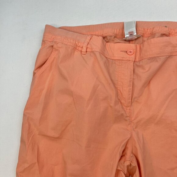 Chico’s Women’s Cropped Pants Orange Sherbet Size XXL Pockets - Picture 4 of 9